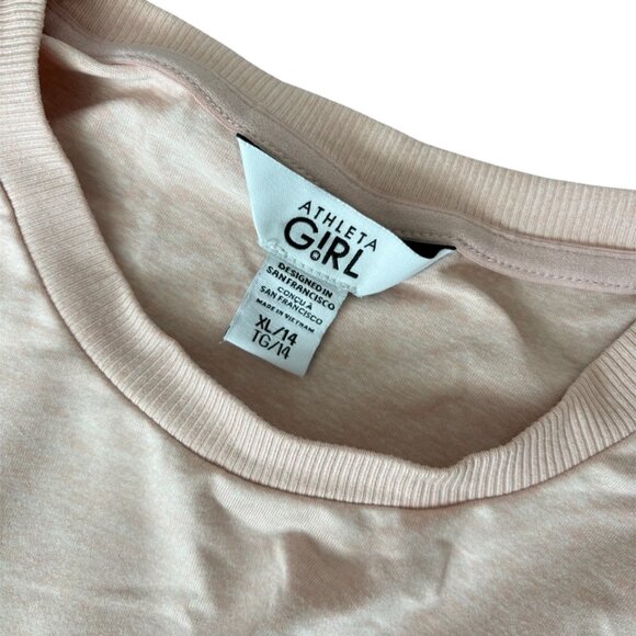 Athleta Girl Uptempo Top Pink XL 14 Sweatshirt Long Sleeve NWT NEW - Picture 3 of 10